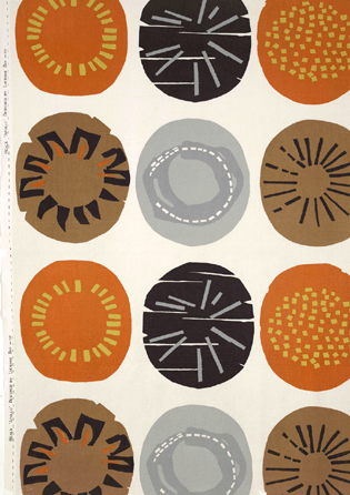 Lucienne Day, Apollo, late 1950s, manufactured by Heal Fabrics. Jill A. Wiltse and H. Kirk Brown III Collection of British Textiles.