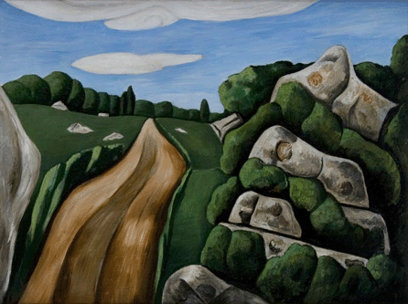 Marsden Hartley (1877‱943), "Summer Outward Bound,†1931, oil on board, gift of the estate of Robert L. French, 2009. Collection of the Cape Ann Museum.