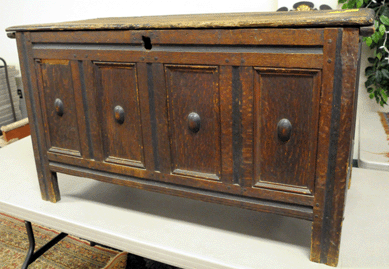 The Connecticut oak joined chest, circa 1690, brought $14,950.