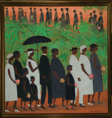 Ellis Wilson, "Funeral Procession,†circa 1954, oil on Masonite.