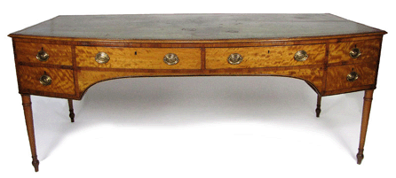A 73-inch-wide English Regency satinwood desk sold for $41,400.