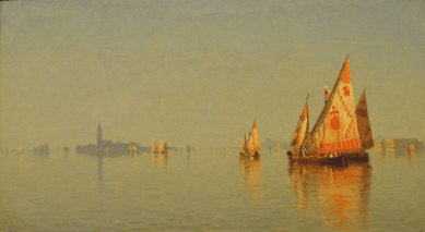 The Sanford Robinson Gifford oil on canvas titled "The Lagoons of Venice†sold well above estimates at $108,000.