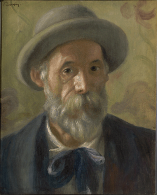 Pierre-Auguste Renoir (French, 1841‱919), "Self-Portrait,†circa 1897, oil on canvas, 16 3/16 by 13 inches. Philadelphia Museum of Art, Sterling and Francine Clark Art Institute, Williamstown, Mass.