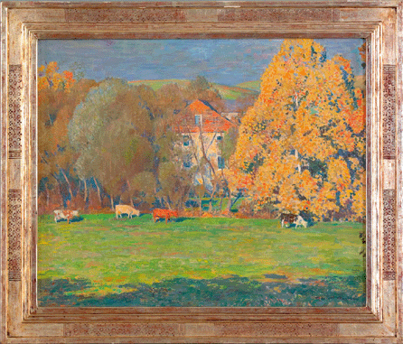 The top lot of the auction was this brilliant autumn landscape by Daniel Garber titled "Brinton's Mill†that attained $128,700 after intense bidding.
