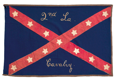 An important Confederate Civil War flag for the Second Louisiana Cavalry, captured at Henderson, La., March 21, 1864, was recently deaccessioned from the Southern Oregon Historical Society, its home since the 1950s. It sold to a private buyer for $51,480. 