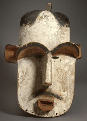 Mask portrait of Albert Schweitzer, culture unknown, Democratic Republic of Congo, Twentieth Century; wood and fiber. Staatliches Museum für Völkerkunde, München, Abkürzung. ⁓. Autrum-Mulzer photo