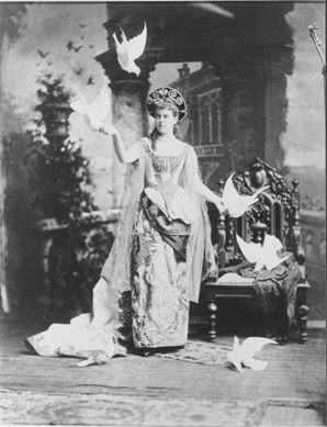 This photograph shows Mrs William K. (Alva) Vanderbilt in the costume of a "Venetian Renaissance Lady†at the Vanderbilt Ball at their New York City residence, 660 Fifth Avenue, on March 26, 1883. ⁐hotograph by Mora