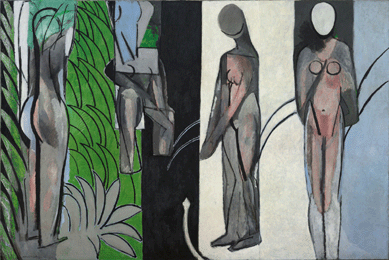 Henri Matisse (French, 1869‱954), "Bathers by a River,†1909‱0, 1913, 1916‱7, oil on canvas, 102½ by 154 3/16 inches. The Art Institute of Chicago, Charles H. and Mary F.S. Worcester Collection ©2010 Succession H. Matisse / Artists Rights Society (ARS), New York.