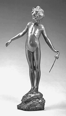 The 29-inch bronze of a nymph holding a lily by Bessie Potter Vonnoh came from Pebble Hill and went on the phone for $47,200.