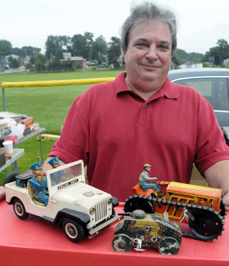Steven Levinson, Forest Hills, N.Y., with a selection of vintage toys.