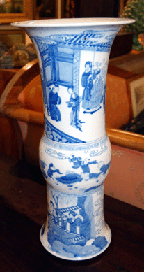 An 18-inch Chinese porcelain vase described as "possibly Kangxi†sold online for $12,980.