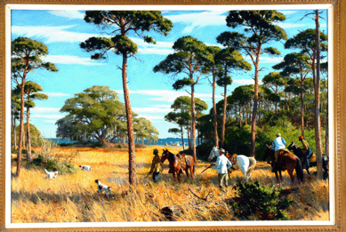 "In Quail Country,†oil on canvas, 27 by 40 inches, signed A. Lassell Ripley.