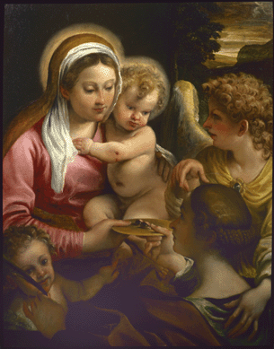 Annibale Carracci, "Virgin and Child with Saint Lucy and the Young Saint John the Baptist,†circa 1587‸8, oil on panel.