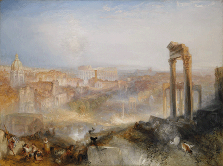 J.M.W. Turner's "Modern Rome †Campo Vaccino†soared above its estimate of $17/26 million and sold for $44,935,558 †setting a new auction record for the British master. The work was acquired by Hazlitt, Gooden & Fox, London dealers, who bid for the work on behalf of the J. Paul Getty Museum in Los Angeles. 