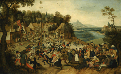 Pieter Brueghel the Younger, "The Kermesse of Saint George with the dance around the maypole,†oil on single plank oak panel, sold for $3,787,687.