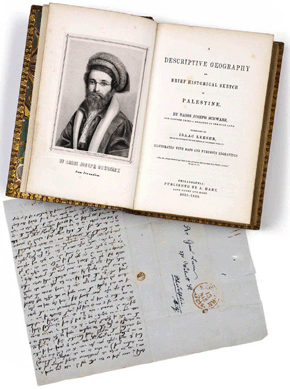 A Descriptive Geography and Brief Historical Sketch of Palestine by Joseph Schwarz, Philadelphia, 1850, realized $68,880.