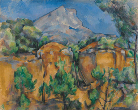 Cezanne grew up admiring the majestic mountain that towered above his hometown of Aix-en-Provence in southern France, and painted it numerous times from various locations. "Mont Sainte-Victoire Seen from the Bibemus Quarry,†1897, is in the Cone collection at the Baltimore Museum of Art.