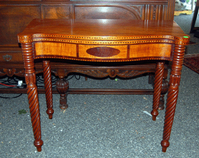 An early Nineteenth Century Salem Federal mahogany card table sold for $3,163.