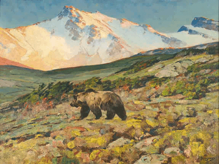 Carl Rungius's (1869‱959) "Humpback Grizzly,†oil on canvas, sold for $460,000.