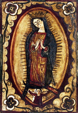 The Mexican or New Mexican painting on pine of Our Lady of Guadalupe from the Prokuski collection sold for $8,050.