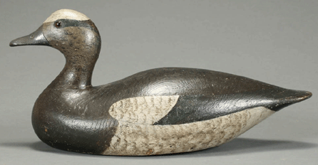 This classic widgeon drake by Joseph Lincoln, Hingham, Mass., sold over estimate at $60,375.