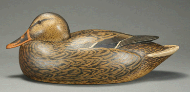 Enoch Riendahl, Stoughton, Mich., made this resting mallard hen that realized $40,825.