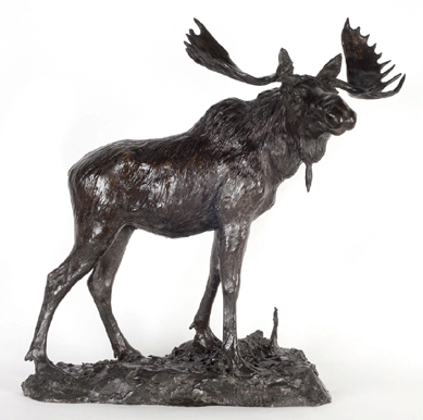 This bronze of a bull moose by Henry Merwin Schrady soared past its $15/25,000 estimate to bring $87,750.