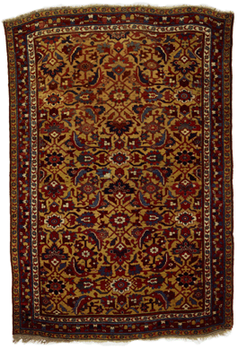 One of the stars of the Textile Museum's holdings is this richly patterned Kurdish carpet from eastern Anatolia or western Iran dating to the late Eighteenth or early Nineteenth Century. It is astutely decorated in an eye-appealing manner.
