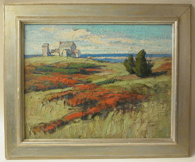 This Nantucket scene, an oil on Masonite by Anne Ramsdell Congdon (American, 1873‱940), was signed lower right. Measuring 14 by 18 inches, it brought $46,400.