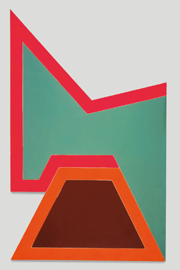 Frank Stella, "Wolfeboro IV,†1966, florescent alkyd and epoxy paints on canvas, 160¼ by 100 by 4 inches. Hirshhorn Museum and Sculpture Garden, Smithsonian Institution, gift of Joseph H. Hirshhorn, 1972. ©2010 Frank Stella / Artists Rights Society (ARS), New York City, Lee Stalsworth photo.