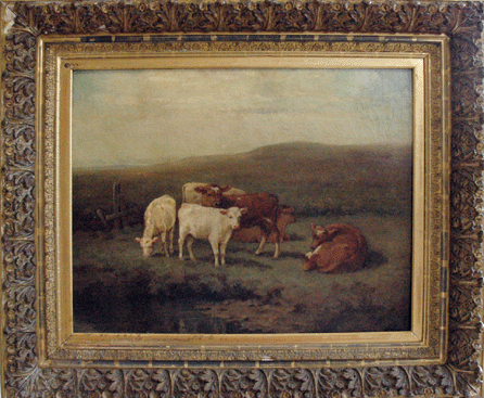 Even before the sale, this Nineteenth Century oil on canvas painting of six cows was getting a lot of interest. The painting, ornately framed and signed T. Owens, was the top lot of the sale, attaining $2,300.