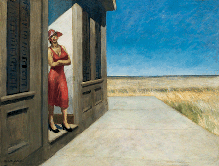 Edward Hopper (1882‱967), "South Carolina Morning,†1955, oil on canvas, 30 9/16  by 40¼ inches. Whitney Museum of American Art, New York City; given in memory of Otto L. Spaeth by his family. ©Whitney Museum of American Art, New York City