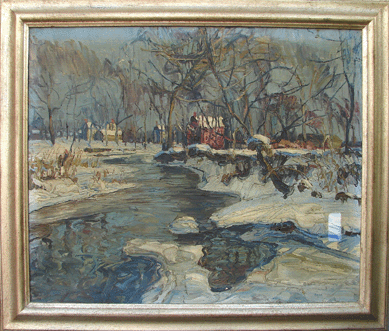 Berks County artists are a favorite at Alderfer, with the top performer this time being Walter E. Baum's "Winter Brook,†a 25-by-30-inch canvas, selling to one of many phone bidders for $19,200.