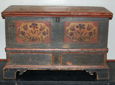 A Pennsylvania child's blanket chest was exceptional and went to the Pennsylvania trade for $40,250. 