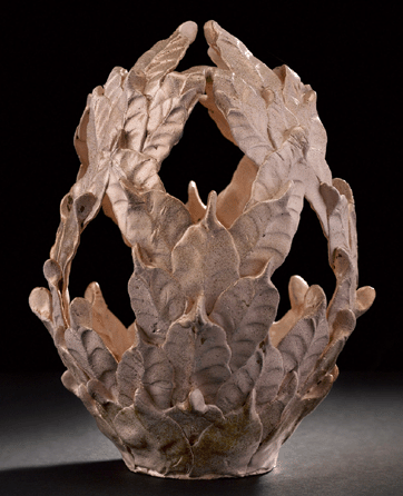 Eugene Von Bruenchenhein (1910‱983), "Vessel,†clay, 8 by 5 inches. Collection American Folk Art Museum, New York City, gift of Jill and Sheldon Bonovitz, 1999. ⁇avin Ashworth photo