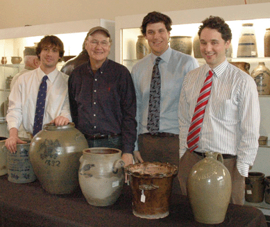 Every male member of the Zipp family was on hand during the preview and sale, including, from left, Mark, Tony, Luke and Brandt. During the preview, when this photo was taken, Barbara was out shopping for pumpkins to further decorate the gallery.