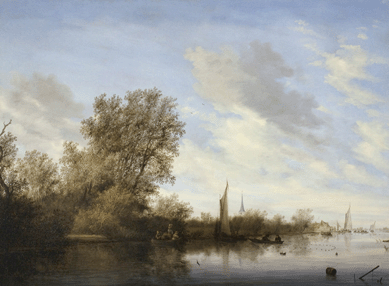 Salomon Van Ruysdael (1600/03‱670), "River View,†1645, oil on canvas, 38½ by 53 inches. George M. and Linda H. Kaufman. 