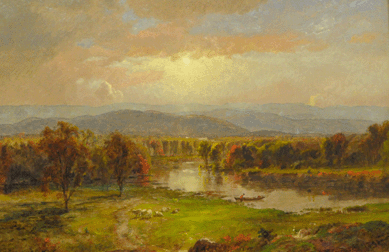 A luminist Jasper Cropsey painting, "On the Susquehanna†soared past estimates to sell at $120,000. 