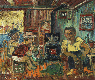 David Burliuk (Russian American, 1882‱967) was represented in the sale with two paintings that performed above estimate. This oil on canvas from 1946 is titled "Greenpoint, Long Island,†fetched $16,800.