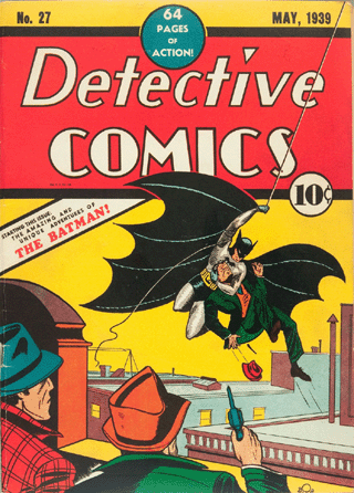 Detective Comics #27 was published in May 1939, and Irwin bought it for 10 cents at a Sacramento newsstand when he was 13 years old.