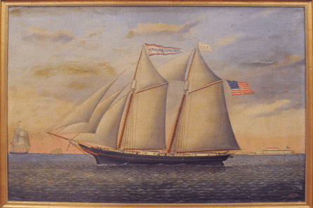 The top lot of the auction came as a Joseph B. Smith ship portrait titled "Two Masted Schooner Off Of Governor's Island, New York,†was offered. Bidding on the lot opened at $5,000 and within a few moments it soared past the estimates, selling to the trade at $60,375.