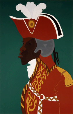 In a portrait recalling the breakout series of his embryonic career, which chronicled the exploits of the leader of the successful slave rebellion in Haiti, Jacob Lawrence returned to the subject in 1986 with this silkscreen likeness, "General Touissant L'Ouverture.†This crisp and colorful profile underscores the resolve of this admirable historic figure.