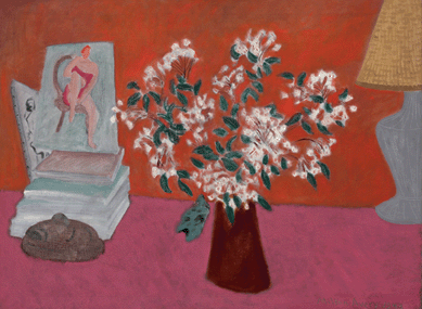 Milton Avery's "Still Life with Flowers,†1943, at Gerald Peters Gallery.