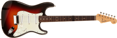 A 1962 Fender Stratocaster sunburst electric, #86021, an example of an early 1960s Strat that was nearly flawless in all respects, realized $23,900.