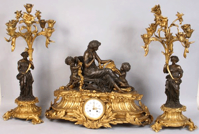 The Napoleon III gilt bronze garniture fetched $14,950.