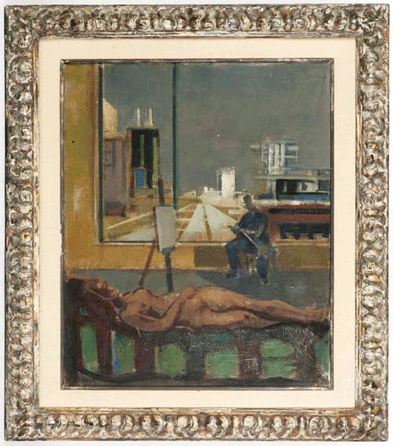 An interior scene by the Vienna born artist Joseph Floch brought $29,500. 