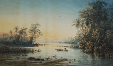 C. Anton Goering's 1880  "Venezuelan Scene,†a watercolor on heavy paper, attained $7,800.