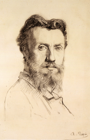 Alexandre Rapin (French, 1839‱899), "Self Portrait,†graphite on wove paper. 