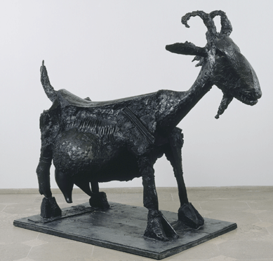 Pablo Picasso, "The Goat,†1950, bronze, 47 7/16 by 20 by 56 11/16 inches. Musée National Picasso Paris. ©2010 Estate of Pablo Picasso/Artist Rights Society (ARS), New York. Photo: Réunion des Musées Nationaux/Art Resource, NY.