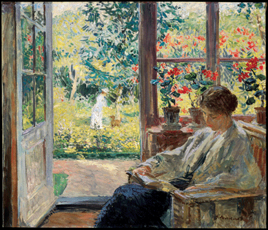 Gari Melchers, "Woman Reading by a Window,†circa 1905, oil on canvas, Greenville Country Museum of Art, Greenville, S.C.; gift of the Museum Association, Inc.